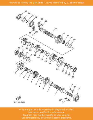 Yamaha collar 90387 25008 - collar,, oem